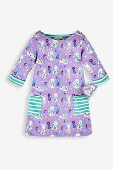 JoJo Maman Bébé Lilac Purple Animals Floral Girls' A-Line Dress (384948) | TRY 842