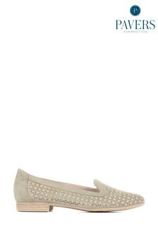 Pavers Natural Slip-On Embellished Loafers (385692) | AED211