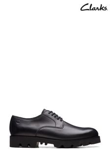 Clarks Black Leather Badell Walk Shoes (385917) | €142