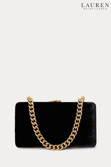 Lauren Ralph Lauren Velvet Franki Black Clutch Bag (386075) | €182