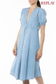 Robe Replay® en jean de chambray à mancherons