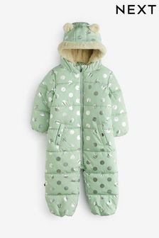 Mint Green Shower Resistant Foil Spot Snowsuit (3mths-7yrs) (386416) | €28 - €31