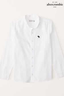 Белая рубашка из саржи с длинными рукавами Abercrombie & Fitch (386785) | €52