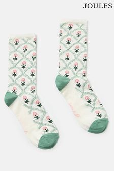 Joules Cream/Pink/Green Excellent Everyday Single Ankle Socks (386981) | kr103