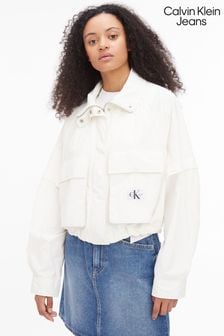 Calvin Klein Jeans Gathered Hem Utility White Jacket (387380) | €140