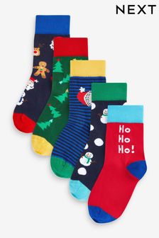 Bright Christmas Cotton Rich Socks 5 Pack (387398) | SGD 12 - SGD 16