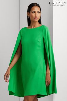 Зеленый - Lauren Ralph Lauren Petra Cape Georgette Cocktail Dress (388616) | €343