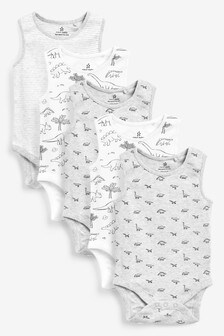 5 Pack Vest Bodysuits (0mths-3yrs)