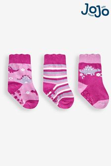 JoJo Maman Bébé Pink 3-Pack Dino Socks (389171) | €15