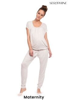 Seraphine Maternity & Nursing Ultra-Soft White Loungewear Set