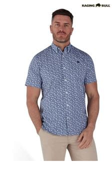 Raging Bull Blue Short Sleeve Blossom Print Poplin Shirt (389570) | 202 zł - 217 zł