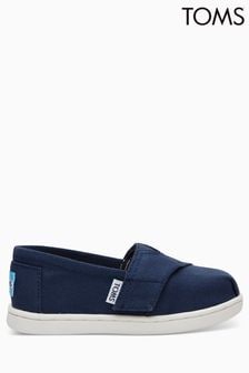 TOMS Navy Canvas Hook and Loop Alpargatas Slip-On Shoes (389787) | 21 €