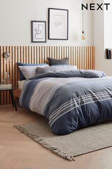 Blue Stripe Duvet Cover and Pillowcase Set (390008) | $14 - $36