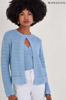Monsoon Blue Pointelle Knit Cardigan (390062) | 117 €
