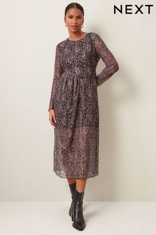 Multi Floral Printed Mesh Long Sleeve Dress (390072) | 38 €