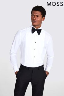 Moss White Marcella Regular Collar Slim Fit Dress Shirt (390837) | $74 - $99