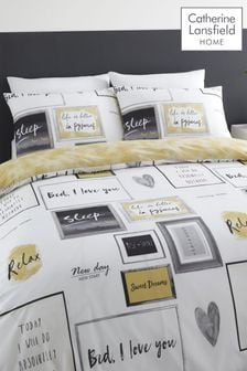 Catherine Lansfield Ochre Yellow Sleep Dreams Duvet Cover And Pillowcase Set (391015) | $23 - $38