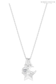 Simply Silver Silver Tone Celestial Charm Pendant Necklace (391419) | AED222