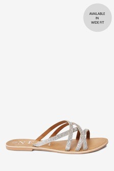 Mules à brides et strass