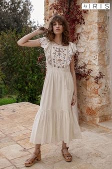 By Iris Cream Alisson Embroidered Dress (391586) | €291