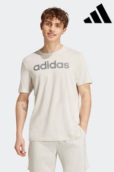 adidas Dark Brown 100% Cotton Essentials Single Jersey Linear Embroidered Logo T-Shirt (391593) | $31