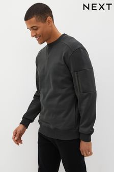 Schiefergrau - Utility-Sweatshirt mit Rundhalsausschnitt (391665) | 48 €