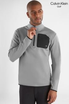 Silber - Calvin Klein Golf Delta Sweatshirt mit 1/2-Reissverschluss, Grün (391845) | 77 €