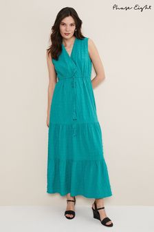 Phase Eight Blue Anika Textured Sleeveless Midi Dress (392150) | €63