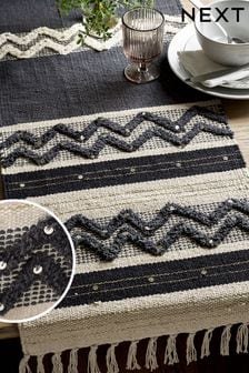 Monochrome Metallic Woven Table Runner (392261) | TRY 695