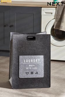 Grey Slogan Laundry Bag