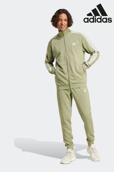 adidas Green Sportswear Basic 3-Stripes French Terry Tracksuit (392606) | $103