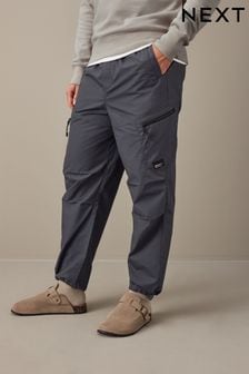 Blue Relaxed Fit Utility Parachute Cargo Trousers (393019) | 173 QAR