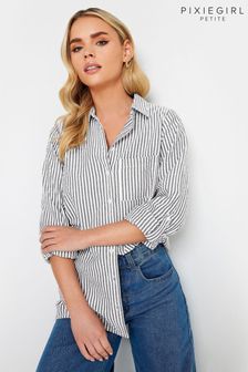 PixieGirl Petite Grey Stripe Oversize Shirt (393140) | ₪ 146