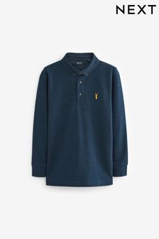 Navy Blue Long Sleeve Polo Shirt (3-16yrs) (393232) | NT$400 - NT$670