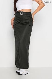 PixieGirl Petite Black Belted Utility Maxi Skirt (393261) | EGP2,244