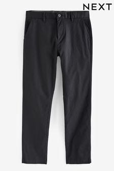 Black Straight Fit Stretch Printed Soft Touch Chino Trousers (393635) | $29