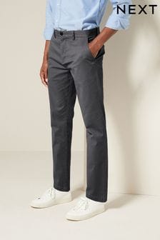 Charcoal Grey Straight Fit Printed Soft Touch Stretch Denim Jeans Style Trousers (393639) | R344