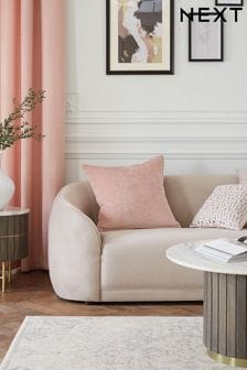 Blush Pink Soft Velour Large Square Cushion (393942) | AED78