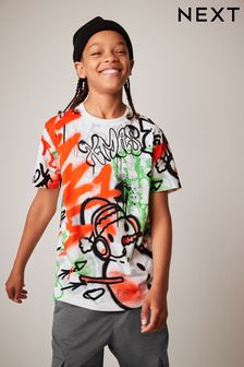 Multi Graffiti Christmas Short Sleeve Christmas T-Shirt (3-16yrs) (394286) | $20 - $30