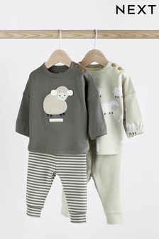 Monochrome Sheep 4 Piece Baby T-shirt and Legging Set (0mths-2yrs) (394355) | OMR10 - OMR11