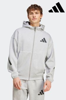 adidas Grey New Z.N.E. Full-Zip Hooded Track Jacket (394797) | $206