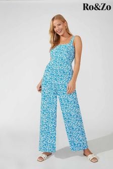 Ro&Zo Blue Ditsy Jumpsuit (394836) | AED494
