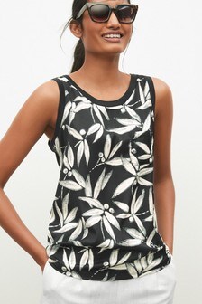 Débardeur ras du cou en tissus mélangés