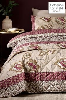 Catherine Lansfield Red Kashmir Floral Paisley Easy Care Bedspread (395807) | €68