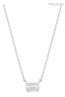 Simply Silver Tone Cubic Zirconia Cushion Pendant Necklace (396207) | 179 LEI