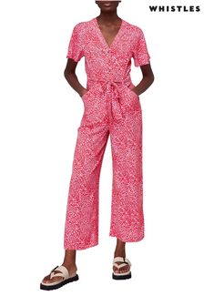 Whistles Pink Diagonal Leopard Jumpsuit (396211) | TRY 2.976