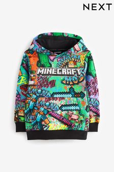 Schwarz/Grün - Minecraft Kapuzensweatshirt mit Graffiti-Detail (3-16yrs) (396261) | 37 € - 48 €