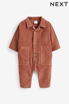 Rust Brown Corduroy Baby Romper (0mths-2yrs) (396302) | €17 - €19