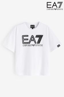 Weiß - Emporio Armani Ea7 Jungen T-Shirt mit Logo, Schwarz (396644) | 70 €