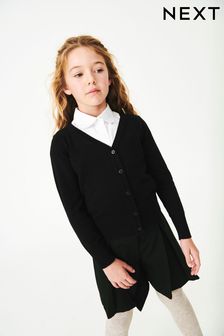 黑色 - 棉質學生V領開襟毛衣 (3-16歲) (396716) | NT$310 - NT$530